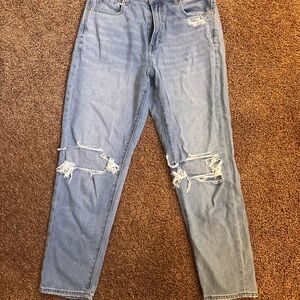 American Eagle Outfitters Light Blue Distressed Straight Leg Jeans